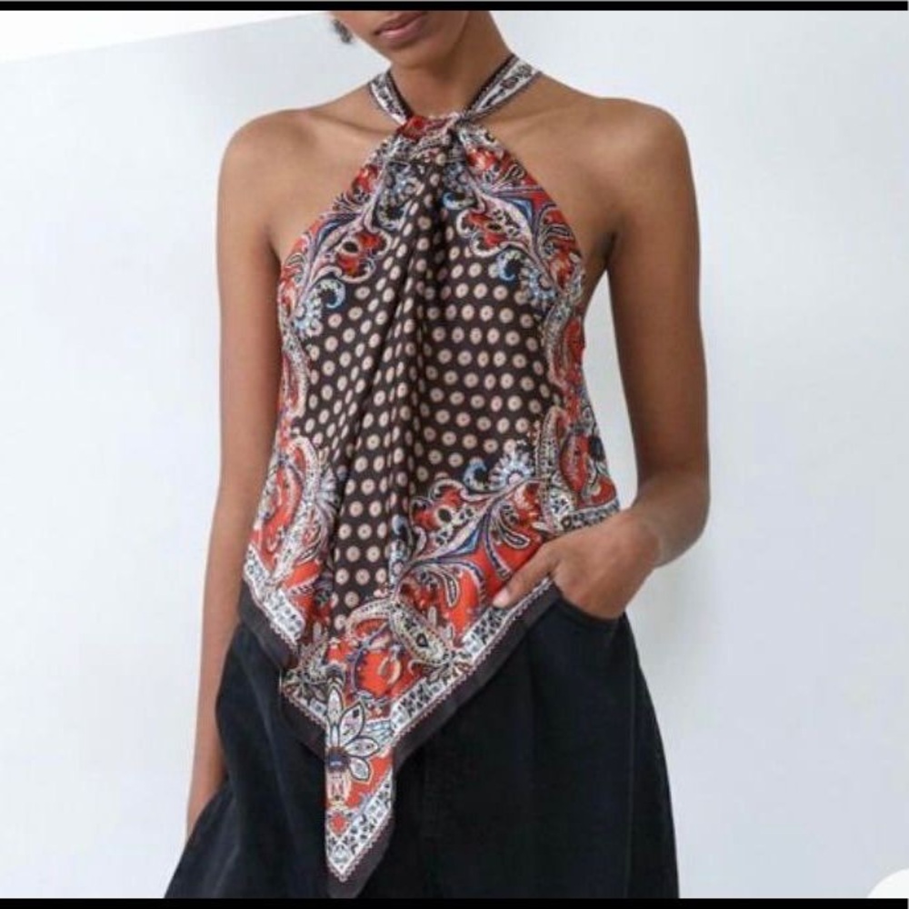Zara Multicolor Paisley Top